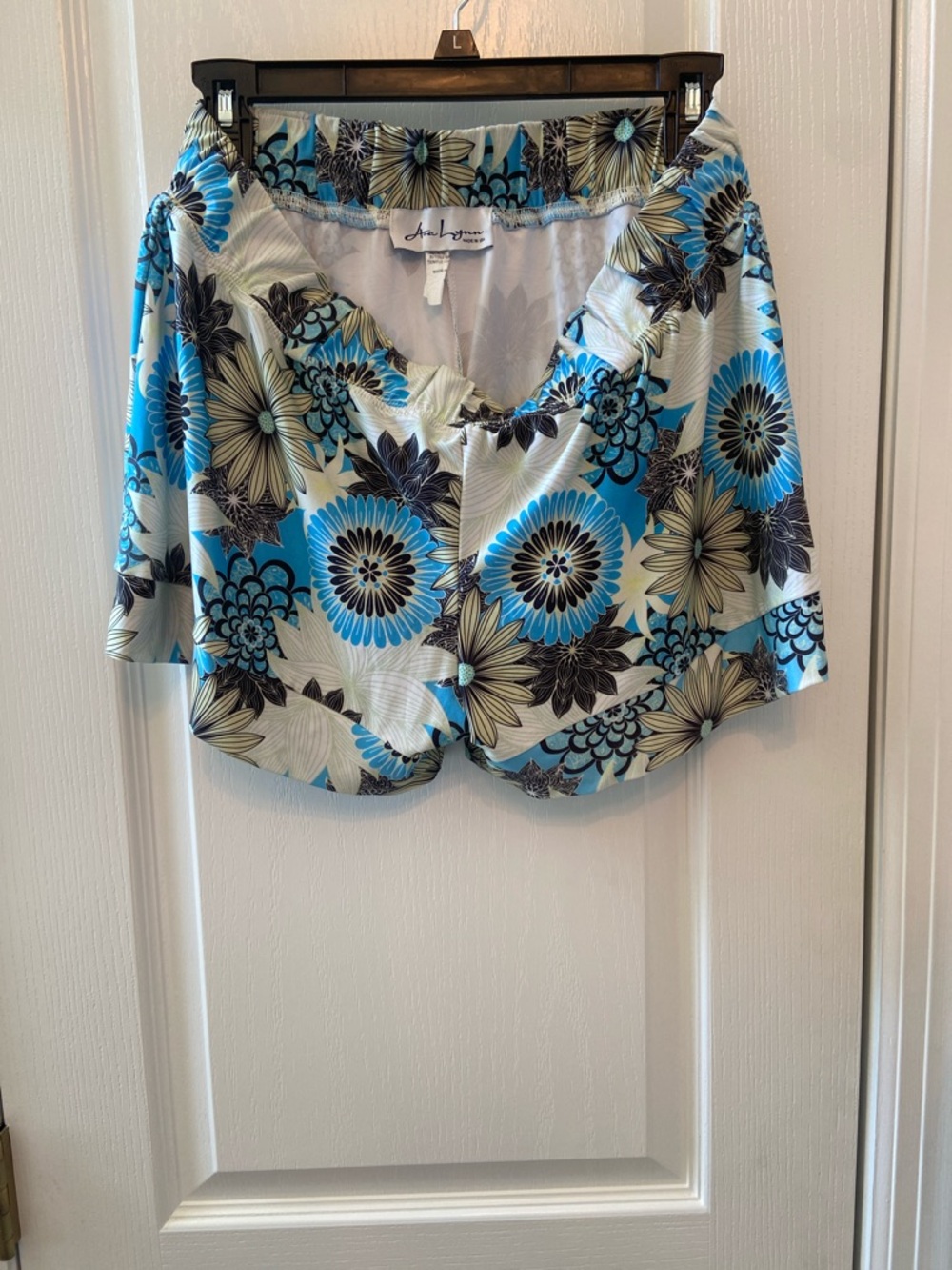 Anna Sui Blue Floral High-Waist Shorts